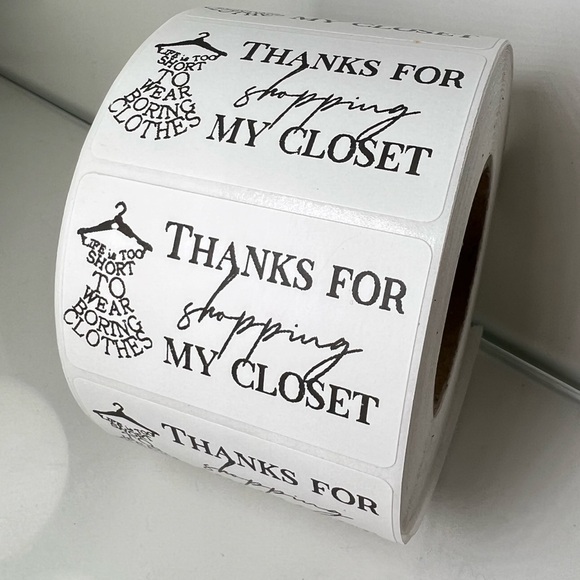 100 Thank You for shopping my closet 2in roll | Packaging Supplies | NWT - Picture 7 of 14